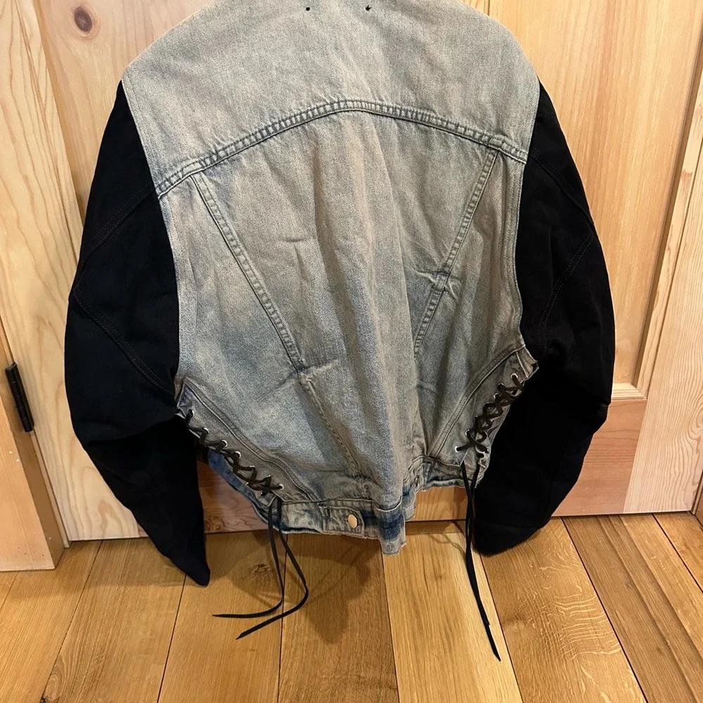 AMIRI Oversized Denim Jacket w/Contrast Sleeves - Picture 5 of 6